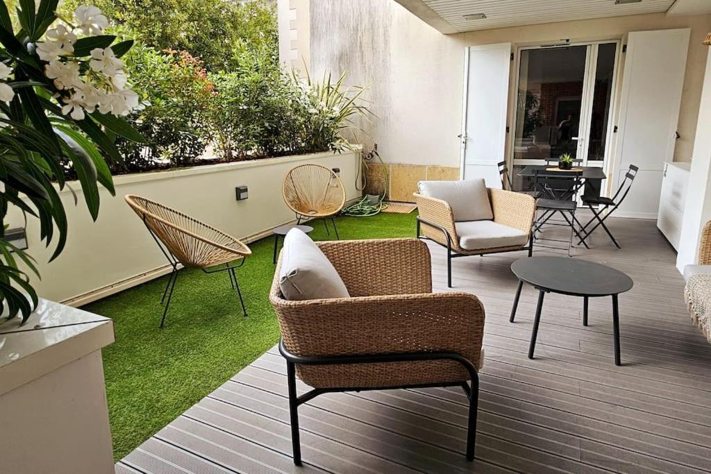 Arcareve - Grand Studio De Standing Avec Terrasse, Jardin Et Acces Direct A La Plage Arcachon Exteriér fotografie
